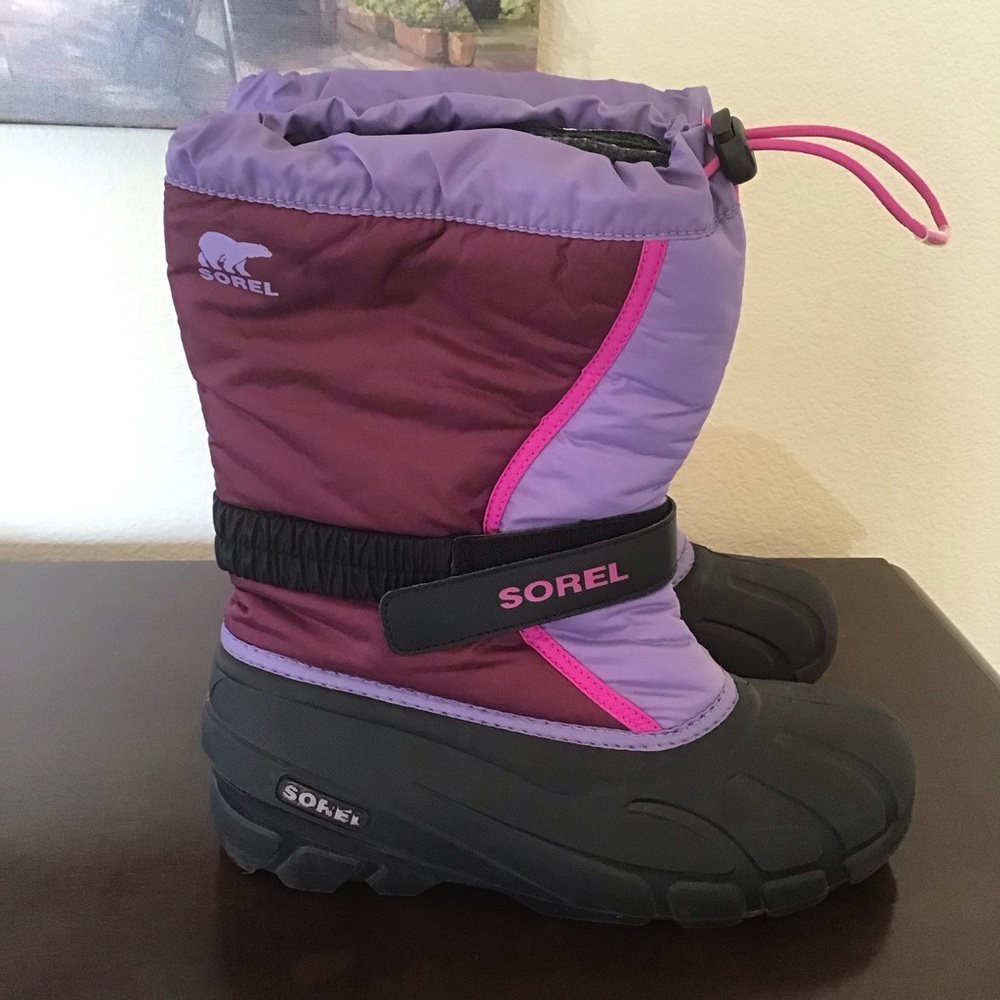 Sorel rain and snow boots purple Sz 7 - Picture 2 of 8